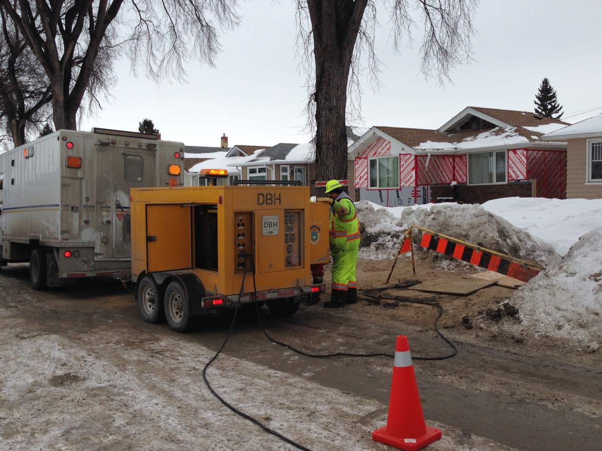 City crews thaw frozen pipes with one of three specialized machines.
