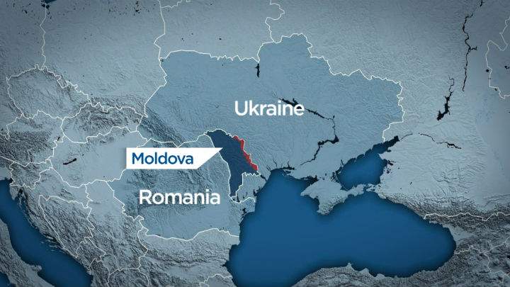 Map of Moldova’s breakaway region of Transnistria (in red).