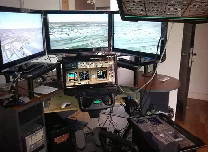 Flight simulator inside the home of Zaharie Ahmad Shah.