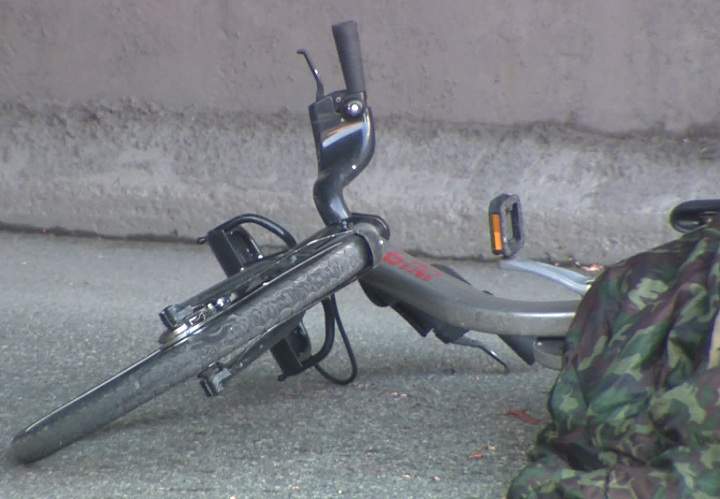 A 33-year-old woman has died after being hit by a flatbed truck in Montreal on April 28, 2014.