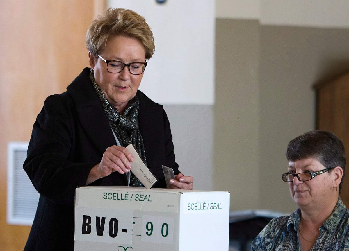 Quebec election: Pauline Marois PQ leader votes
