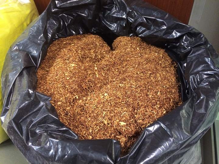 A glimpse of some of the illegal tobacco seized by Quebec police in raids on April 30, 2014.