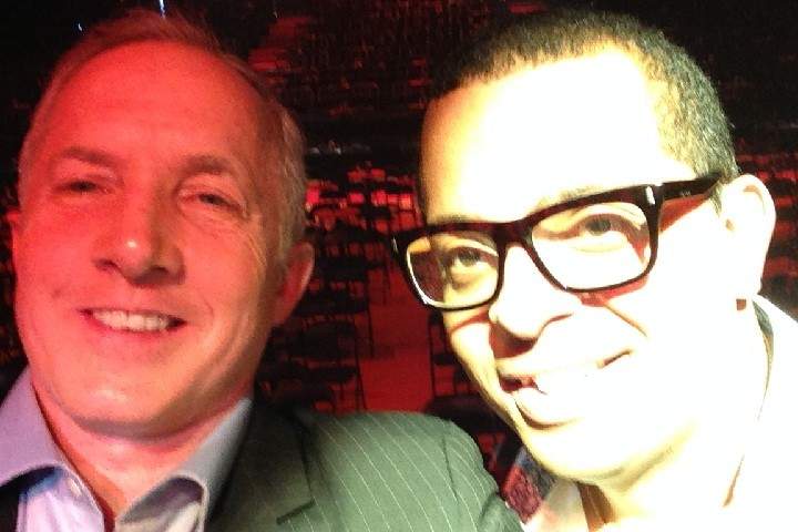 Global News Morning News co-anchor Richard Dagenais with Gregory Charles in 2014.