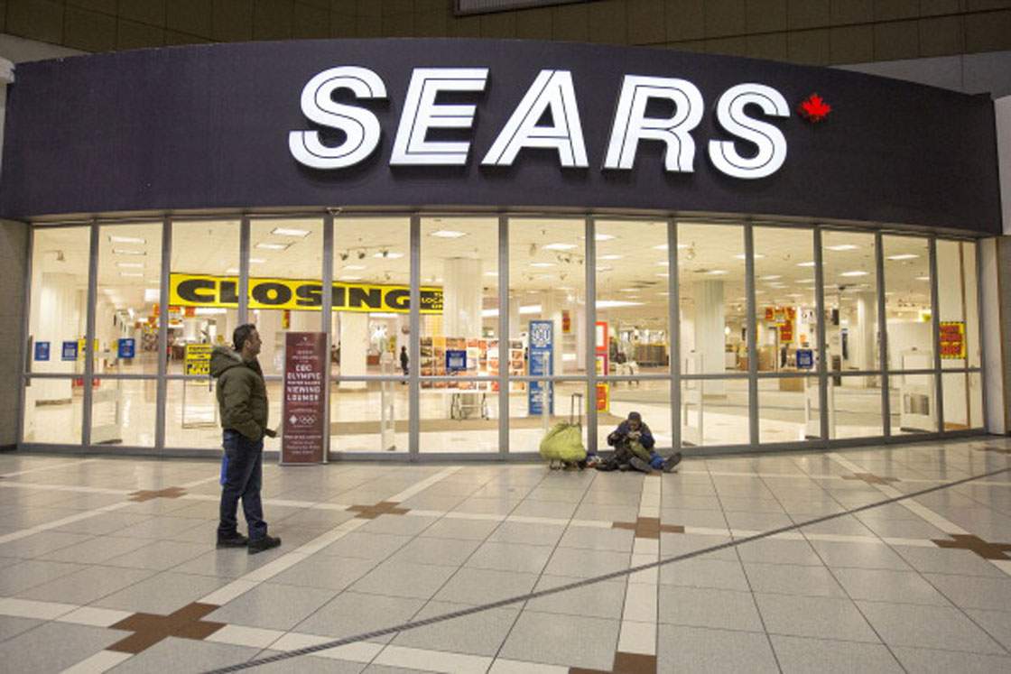 Sears' Eaton Centre store in late February, on the eve of the iconic location's closing.