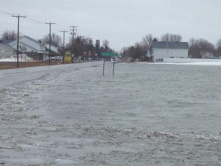 Rising waters caused by rainfall and snow thaw have caused flooding in the village of St-Clet in Vaudreuil-Soulanges on April 8, 2014.