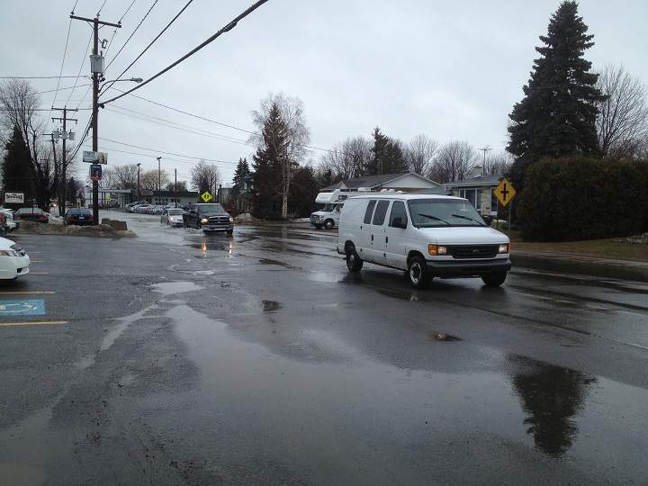 Rising waters caused by rainfall and snow thaw have caused flooding in the village of St-Clet in Vaudreuil-Soulanges on April 8, 2014.