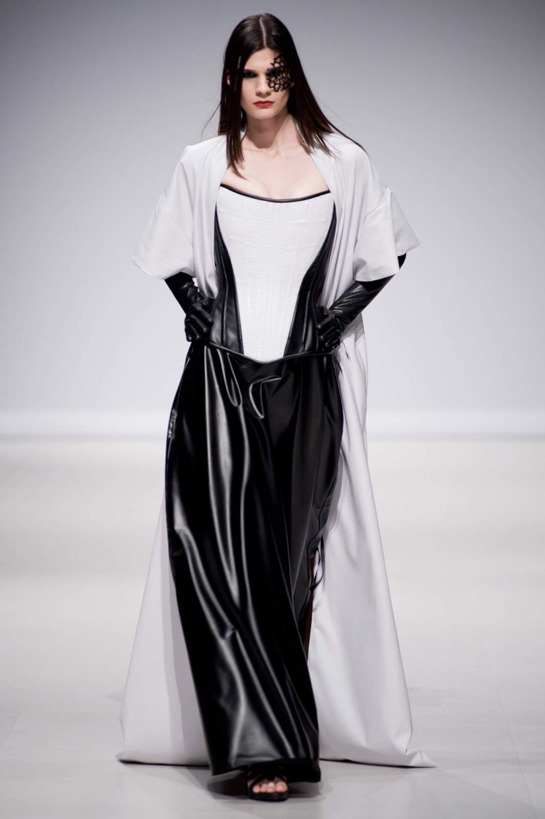 Tues. April 22, 2014: Starkers Corsetry sent a troop of models down the FAT 2014 runway, outfitted in wares with a decidedly tech-minded edge.