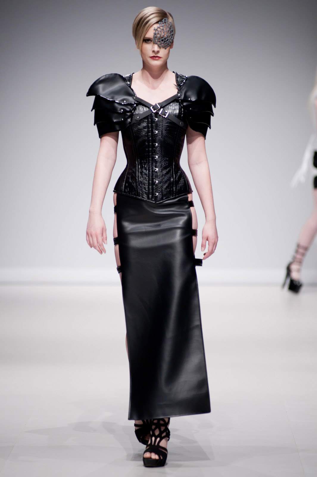 Tues. April 22, 2014: Starkers Corsetry sent a troop of models down the FAT 2014 runway, outfitted in wares with a decidedly tech-minded edge.