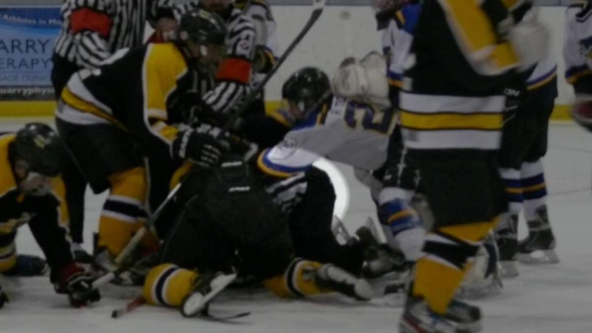 A championship game between teams of 13- and 14-year-old players in Stonewall, Man., ended when a brawl broke out and RCMP were called.