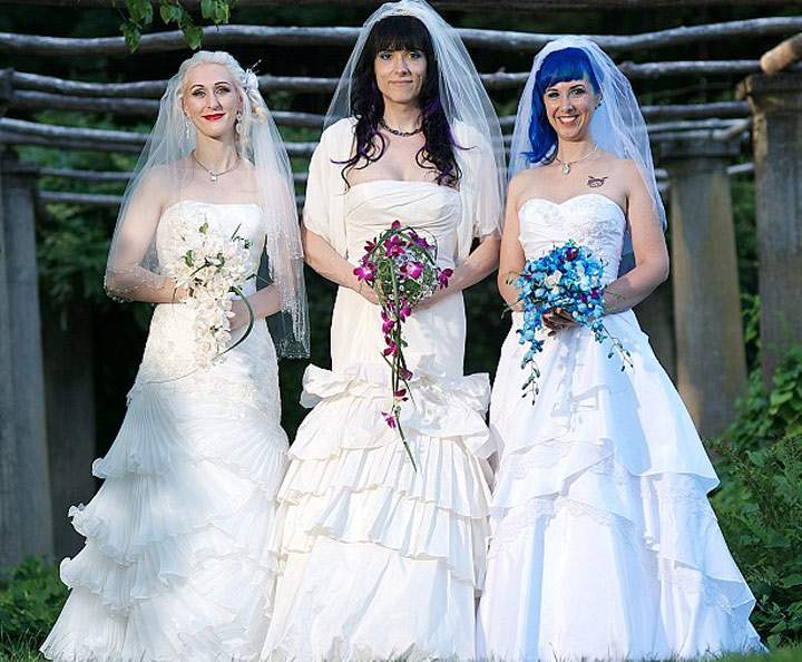 Doll, Kitten and Brynn walked down the aisle last August and are expecting a baby girl in July.