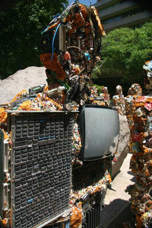 “Trash People” in the courtyard at the National Geographic Society in Washington, DC.