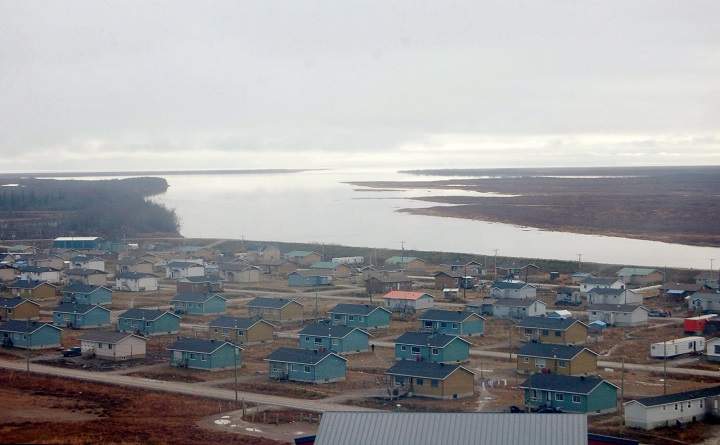 The Northern Ontario reserve of Kaschechewan is seen in this undated handout aerial photo.
