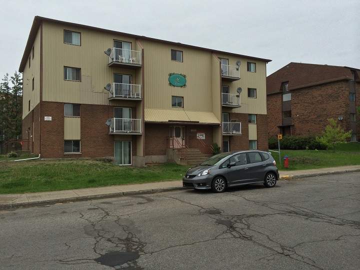 The apartment in Trois-Rivieres where four teens discovered the woman who allegedly took a newborn from the local hospital on May 26, 2014.