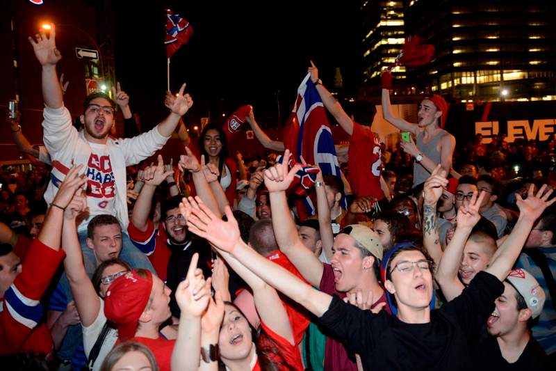 Montreal’s Bell Centre was a sea of red, white and blue on Wednesday night as Canadiens fans packed the arena to watch their beloved Habs play 500 kilometres away.THE CANADIAN PRESS/Ryan Remiorz