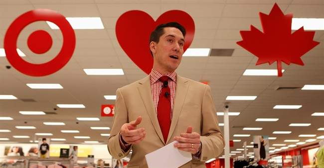 Tony Fisher, ex-president of Target Canada, speaking to media during a tour of the new Target store in Guelph, Ontario last March.