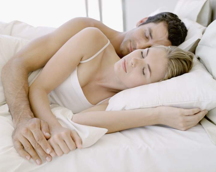 Cuddling in bed