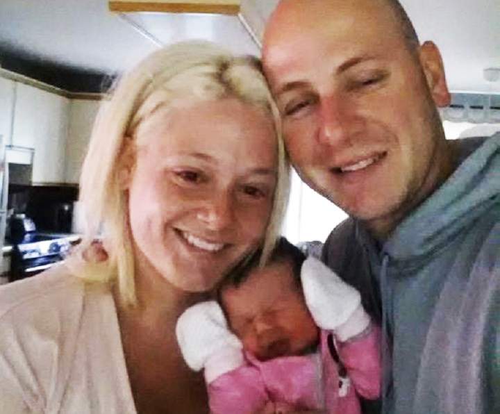 Photo posted to Facebook by a relieved father after his newborn was taken from a hospital in Trois-Rivieres and found three hours later by police on May 26, 2014.