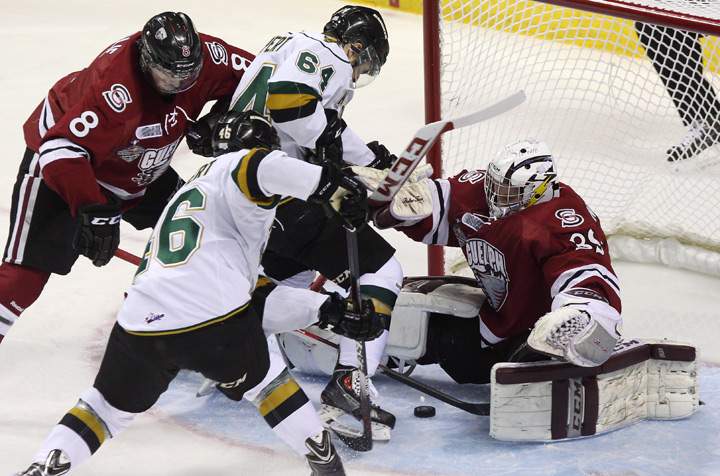 Guelph Storm goalie Justin Nichols