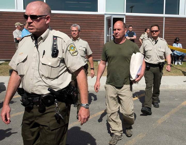 Former Montreal Maine and Atlantic Railway Ltd. employee Thomas Harding leaves after being granted bail at his court appearance in Lac-Megantic, Que., on Tuesday, May 13, 2014.