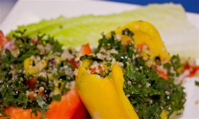 Kabbouleh salad and Cavena Nuda and black beans