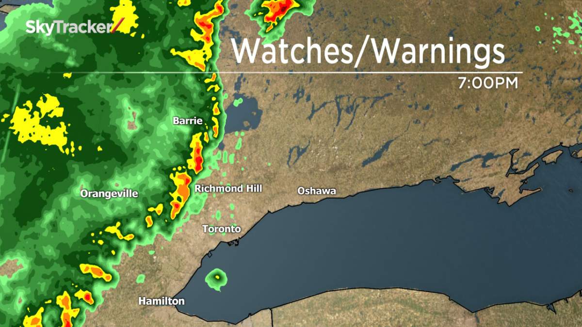 The storm system as it made its way across southern Ontario.