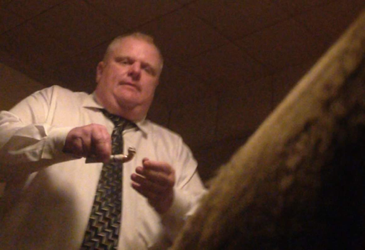 Toronto Mayor Rob Ford is shown in this still image, provided by the Globe and Mail newspaper, taken from a video.