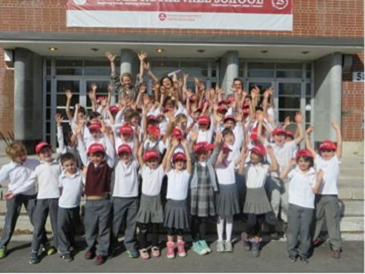 Students celebrate Habs Day at Royal Vale Elementary School.