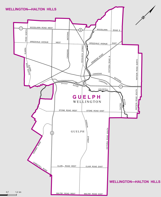 The municipal and electoral boundaries are exactly the same for Guelph, centre of Ontario’s 12th largest metropolitan area.