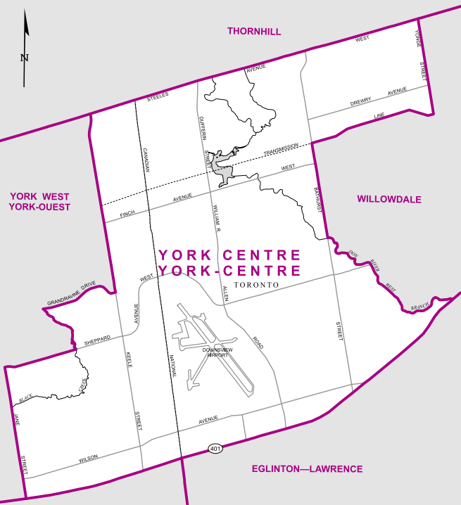 Neither in York, nor the centre of any area, York Centre is bordered by Steeles Avenue to the north and Highway 401 to the south. It stretches as far west as Jane Street and far east as Yonge in a diagonal movement.