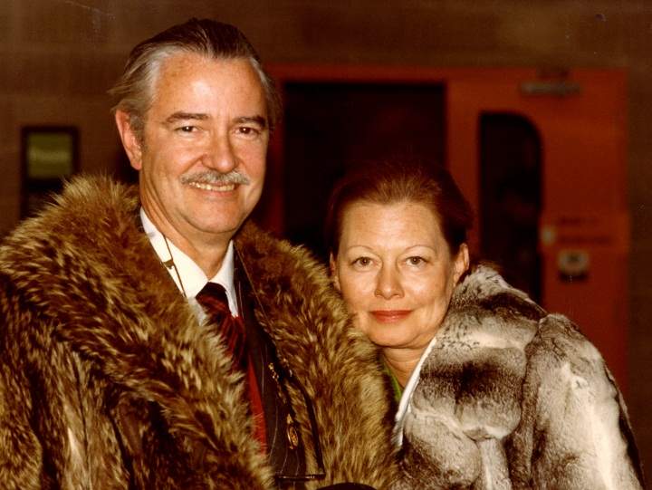 Liliane Stewart with her husband.