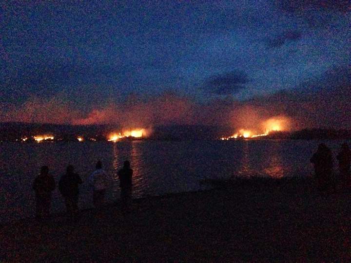 Remaining residents evacuated from northern Saskatchewan community due to forest fire.