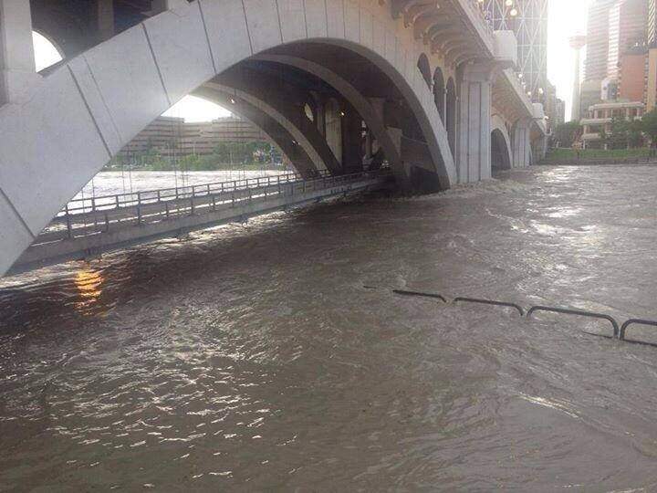 Center Street Bridge during the 2013 flood.