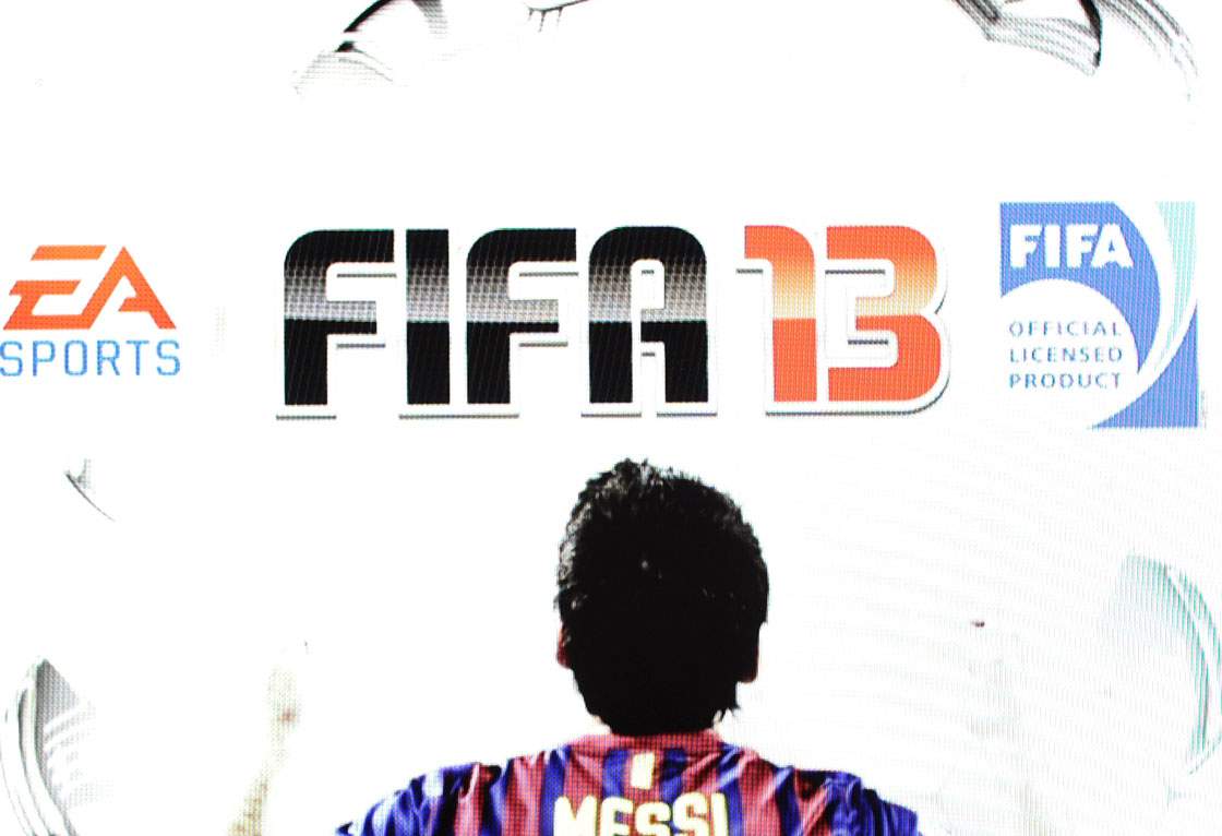 EA Sports presents FIFA 13 during the EA (Entertainment Arts) media briefing at the E3 2012 in Los Angeles, California, on June 4, 2012. The Electronic Entertainment Expo (E3), the video game industry's biggest event, runs from June 5-7 in Los Angeles. AFP PHOTO /JOE KLAMAR (Photo credit should read JOE KLAMAR/AFP/GettyImages)