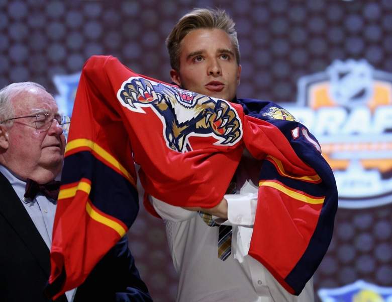 Aaron Ekblad is selected first overall by the Florida Panthers in the first round of the 2014 NHL Draft at the Wells Fargo Center on June 27, 2014 in Philadelphia, Pennsylvania. (Photo by Bruce Bennett/Getty Images).