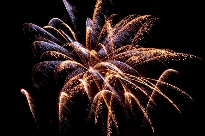 A glimpse of the fireworks display in Montreal's Old Port.