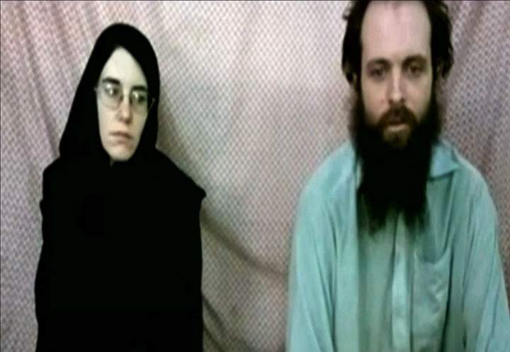 Canadian Joshua Boyle seen in a video with his American wife Caitlin Coleman