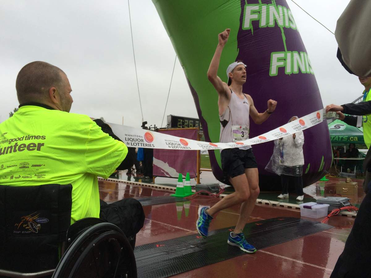 Brian Walker won the Manitoba Marathon's full marathon on Sunday.