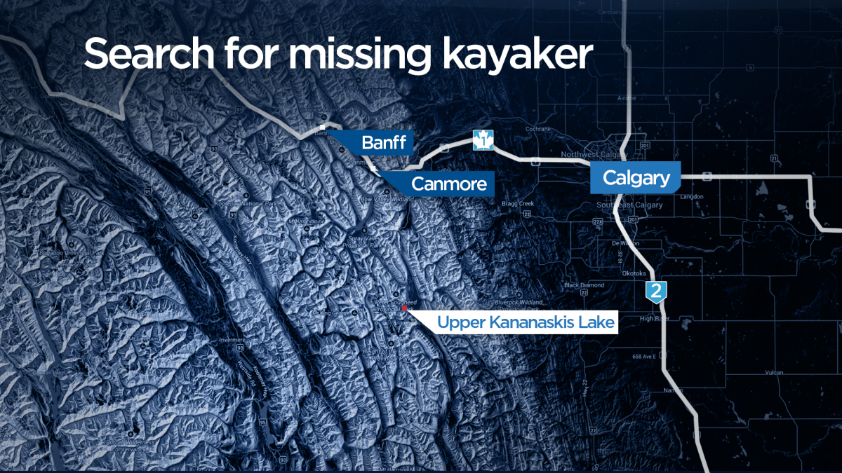 A kayaker was spotted in distress at Upper Kananaskis Lake on Sunday, June 8, 2014.