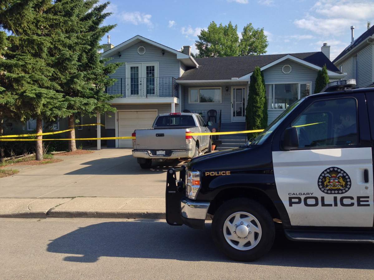 Crime scene tape around the Liknes’ home.