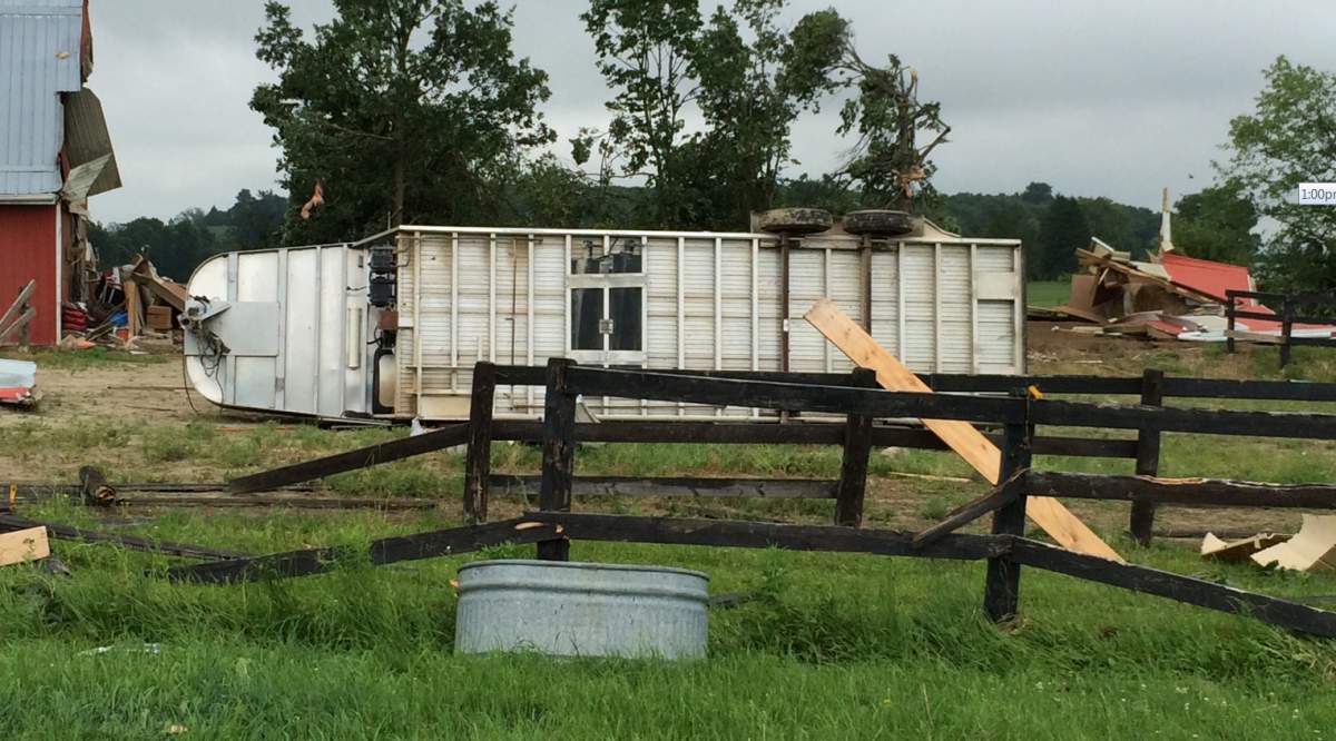 Damage left in the wake of the New Tecumseth tornado