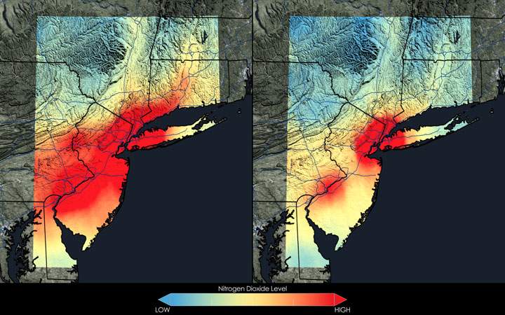 NASA satellite sees air quality improvement in U.S. - image