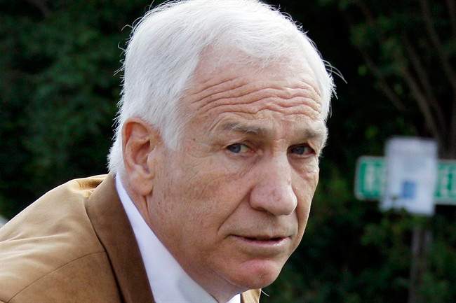 In this June 22, 2012 file photo, former Penn State assistant football coach Jerry Sandusky arrives at the Centre County Courthouse in Bellefonte, Pa.