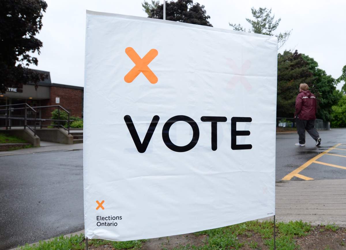 Voters head to the polls on election day in Carleton Place, Ontario on Thursday June 12, 2014.