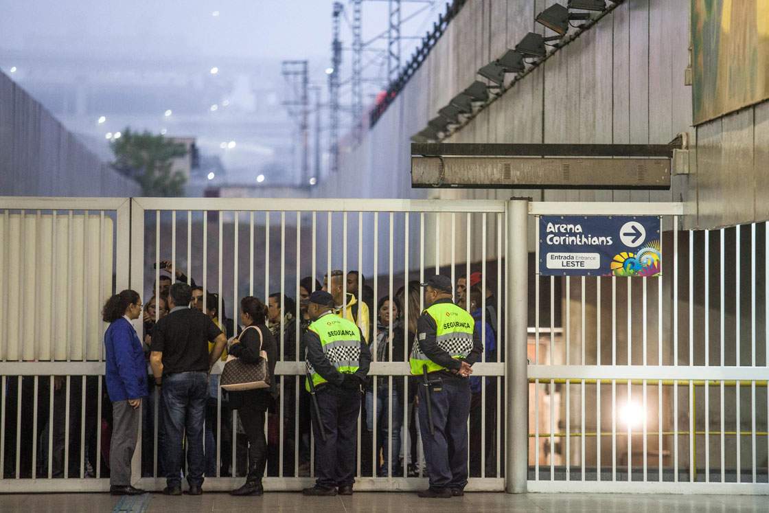 Sao Paulo Metro workers went on strike today demanding a pay raise.