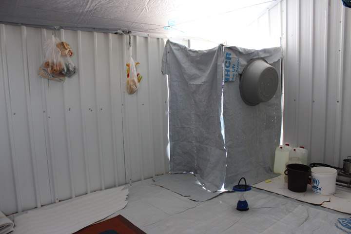 The doorway of Shahab's shelter