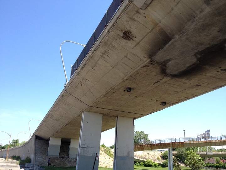 Users of the Sources Boulevard overpass will have to wait at least another year before any major repairs are done on the structure above Highway 20.