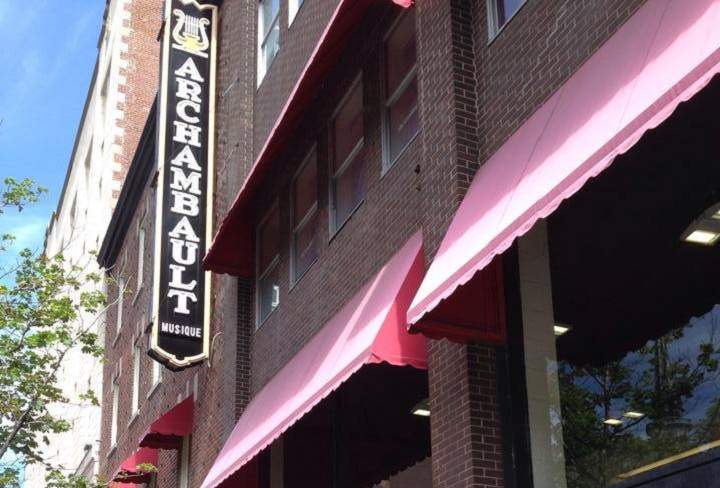 The so-called "homeless spikes" were outside Archambault, a store owned by Quebecor, in downtown Montreal.