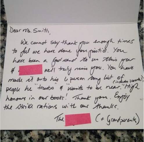 One of the letters posted on Twitter.