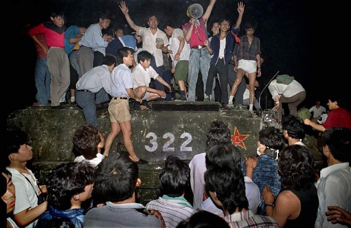 Photos taken by Jeff Widener during the Chinese government crackdown on protesters in Tiananmen Square 25 years ago this week.