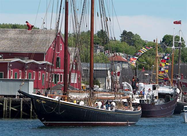 Bluenose II, Nova Scotia’s sailing ambassador, heads to port in Lunenburg, N.S. after sea trials on June 24, 2014.